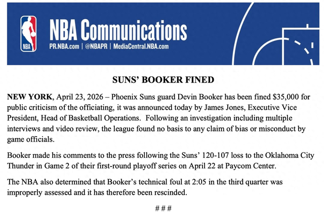 NBA又现双标！约基奇/布克同一动作对比证一切 布克狂喷裁判有理|卡鲁索|俄克拉荷马雷霆队|肯里奇-威廉姆斯|亚历克斯-卡鲁索|亚历克斯·卡鲁索_新浪体育_新浪新闻